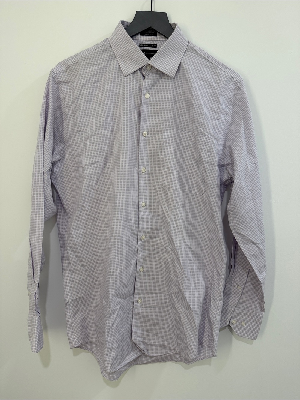 Neiman Marcus Men's Light Purple Micro-Check Dress Shirt
